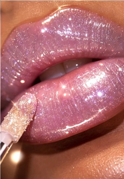 Close-up of YNH Glow glossy lip finish