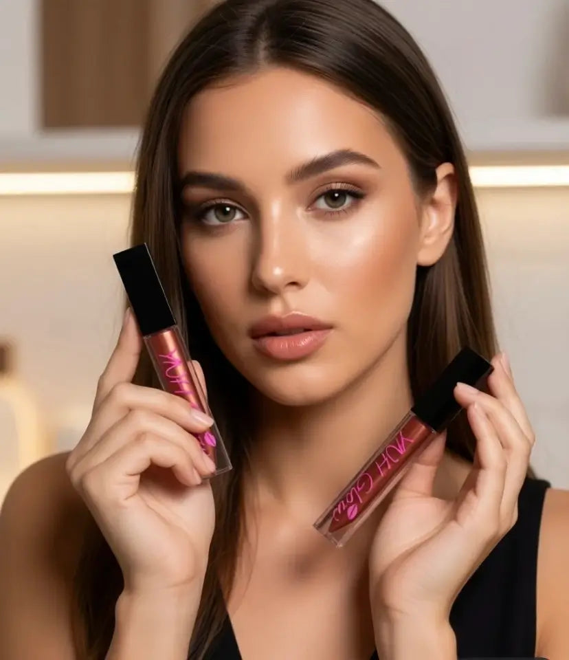Close-up of YNH Glow glossy lip finish